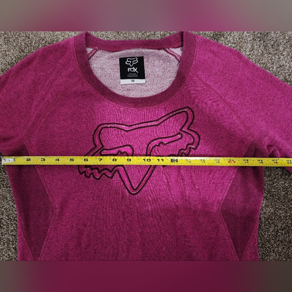 FOX RACING Magenta Pink Women's SweaterShirt Pull Over Pouch Pocket - Picture 7 of 7